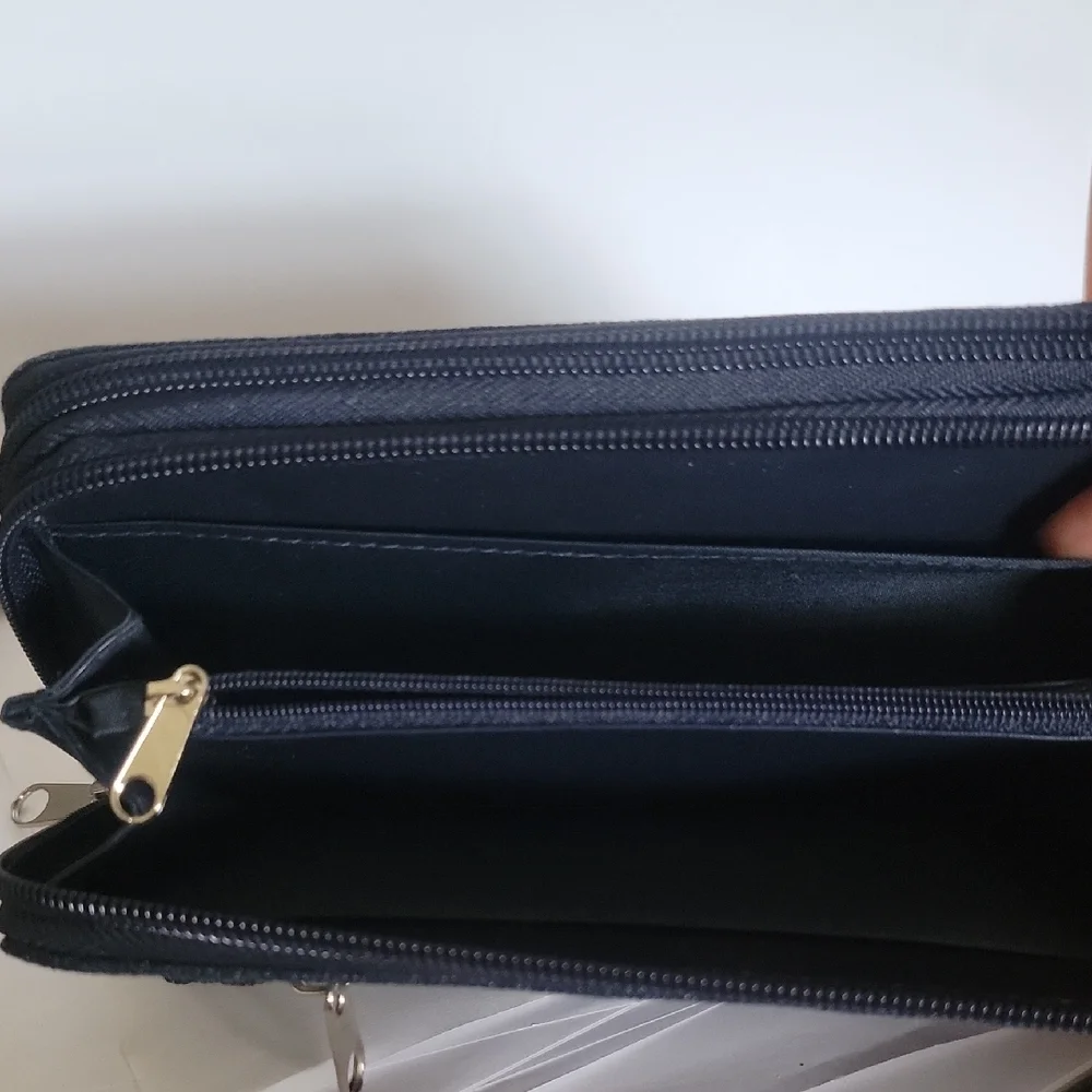 Elegant Black Denim Women's Wallet - Picture 4 of 5